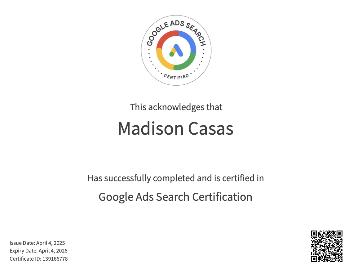 Google Ads Search Certification